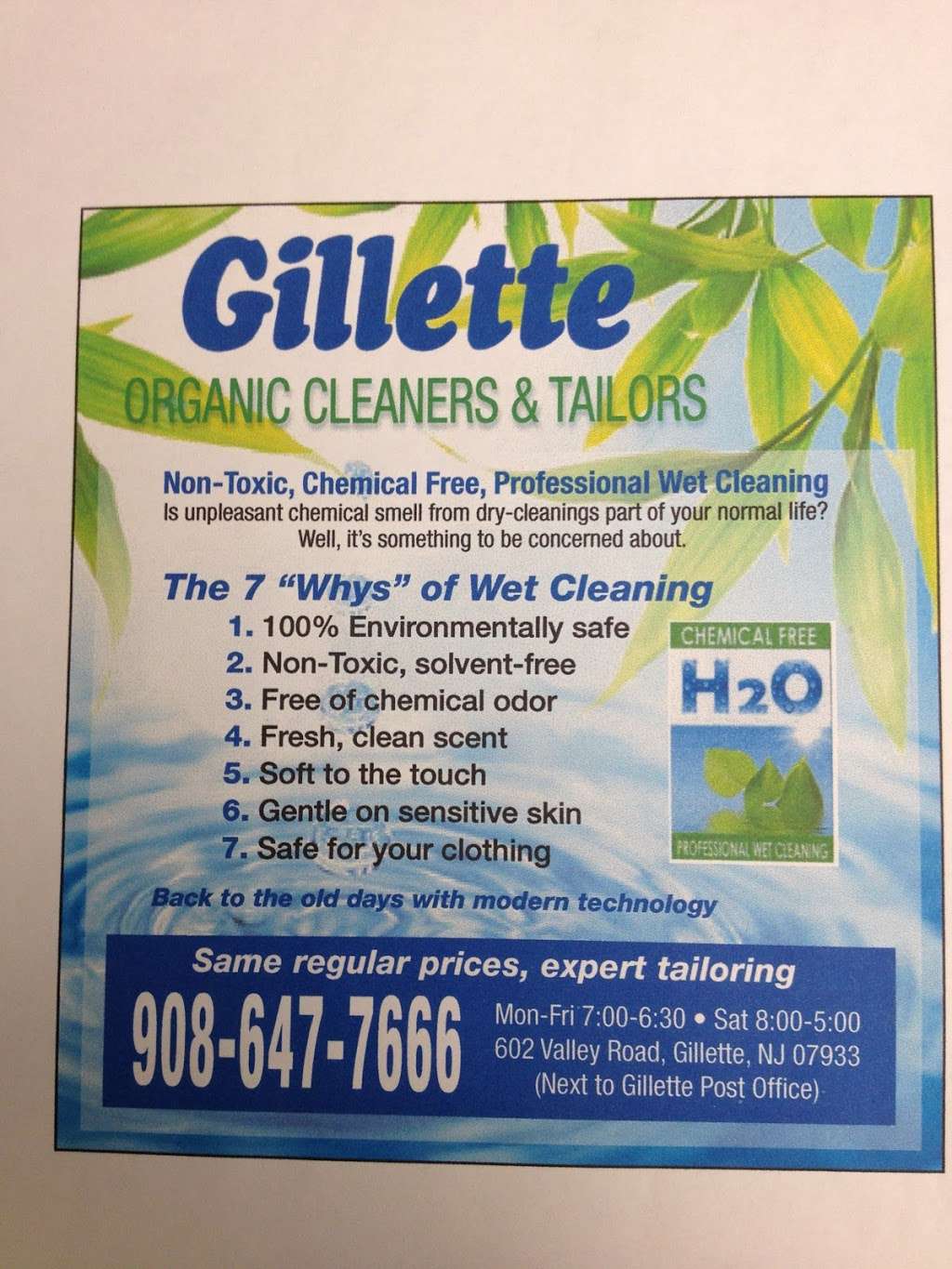 Gillette Cleaners | 602 Valley Rd, Gillette, NJ 07933, USA | Phone: (908) 647-7666