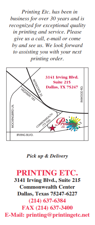 Printing Etc. | 3141 Irving Blvd #215, Dallas, TX 75247, USA | Phone: (214) 637-6384