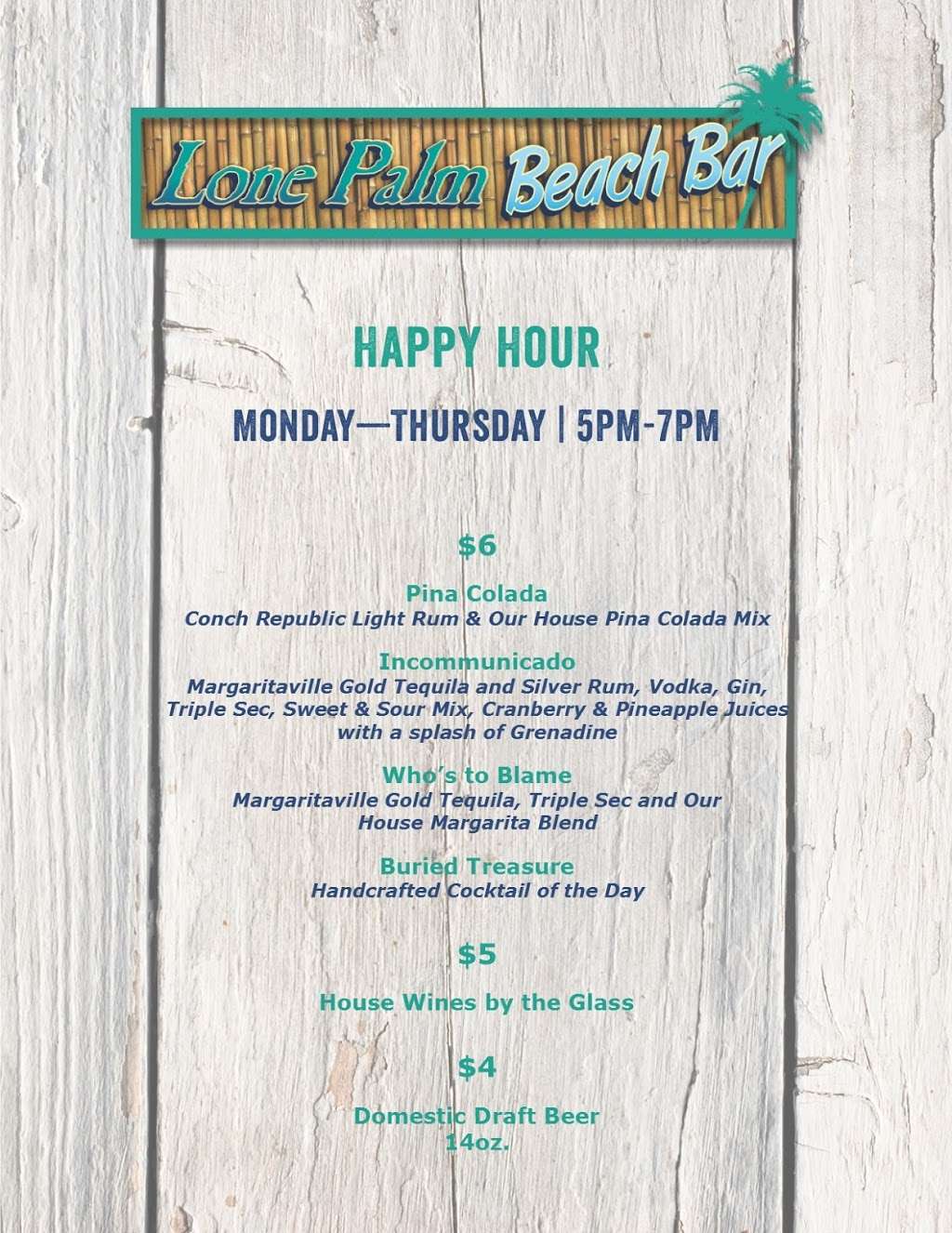 Lone Palm Beach Bar | 1111 N Ocean Dr, Hollywood, FL 33019, USA | Phone: (954) 874-4444