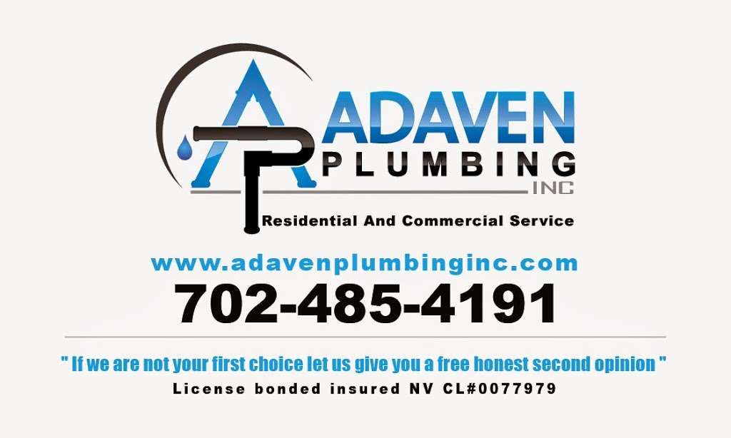 adaven plumbing inc | 2492 Palma Vista Ave, Las Vegas, NV 89121, USA | Phone: (702) 485-4191