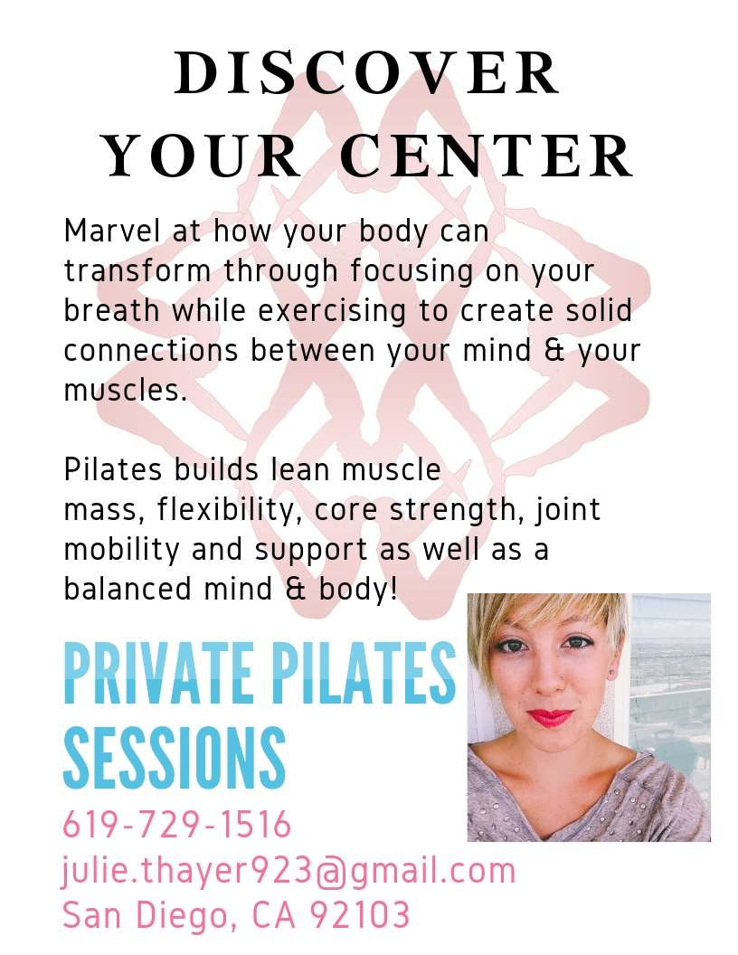 Pilates with Julie | 1514 Robinson Ave, San Diego, CA 92103, USA | Phone: (619) 729-1516