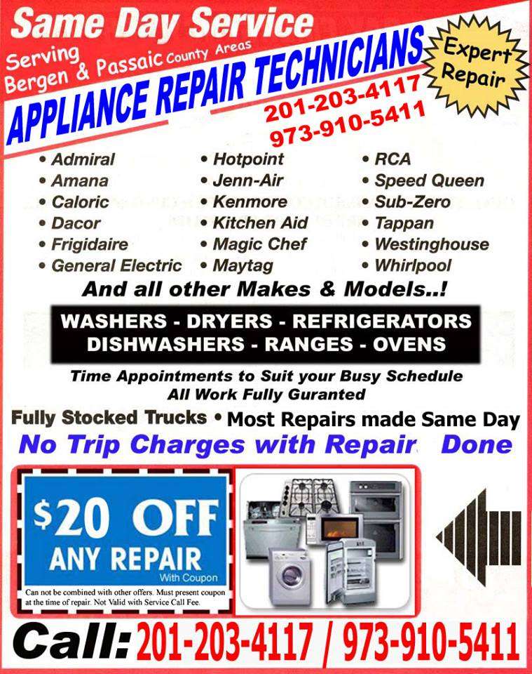 Appliance Repair Technicians | 18-16 Morlot Ave, Fair Lawn, NJ 07410, USA | Phone: (201) 203-4117