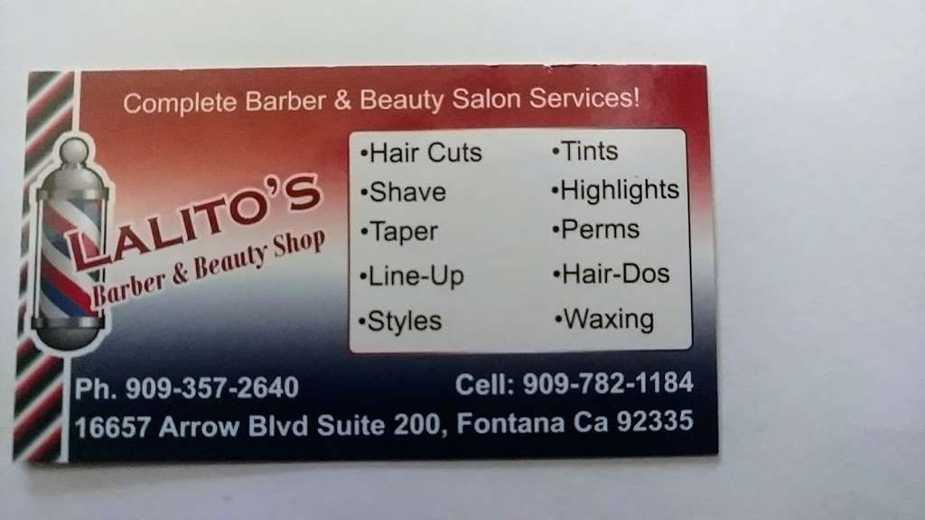 Lalitos Javier and Elviras Barber & Beauty Shop | 16657 Arrow Blvd, Fontana, CA 92335, USA | Phone: (909) 357-2640