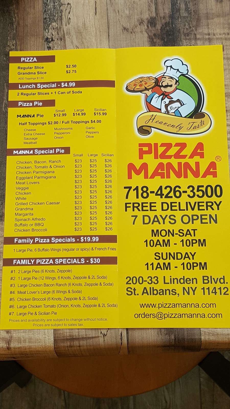 Pizza Manna ™ | 200-33 Linden Blvd, Jamaica, NY 11412, USA | Phone: (718) 426-3500