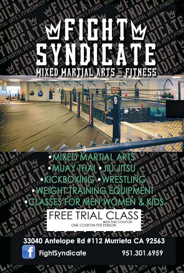 Fight Syndicate Mixed Martial Arts and Fitness | 33040 Antelope Rd #112, Murrieta, CA 92563, USA | Phone: (951) 301-6959