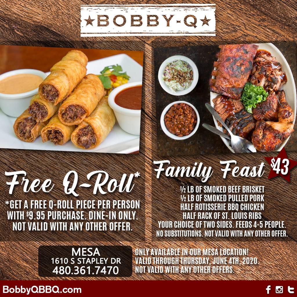 Bobby-Q BBQ Restaurant and Steakhouse | 1610 S Stapley Dr, Mesa, AZ 85204, USA | Phone: (480) 361-7470