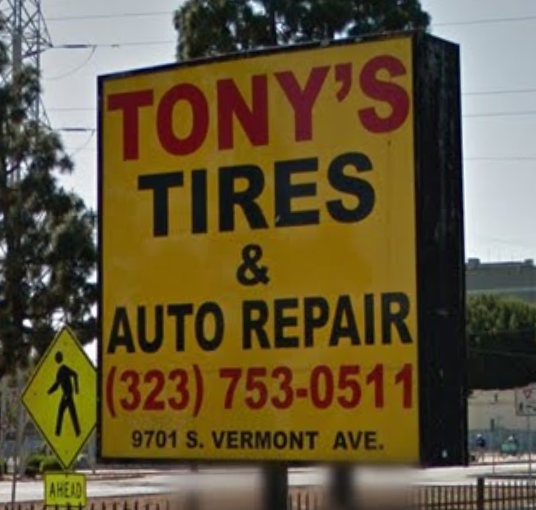 Tonys Tire Shop & Auto Rpr | 9701 Vermont Ave, Los Angeles, CA 90044, USA | Phone: (323) 753-0511