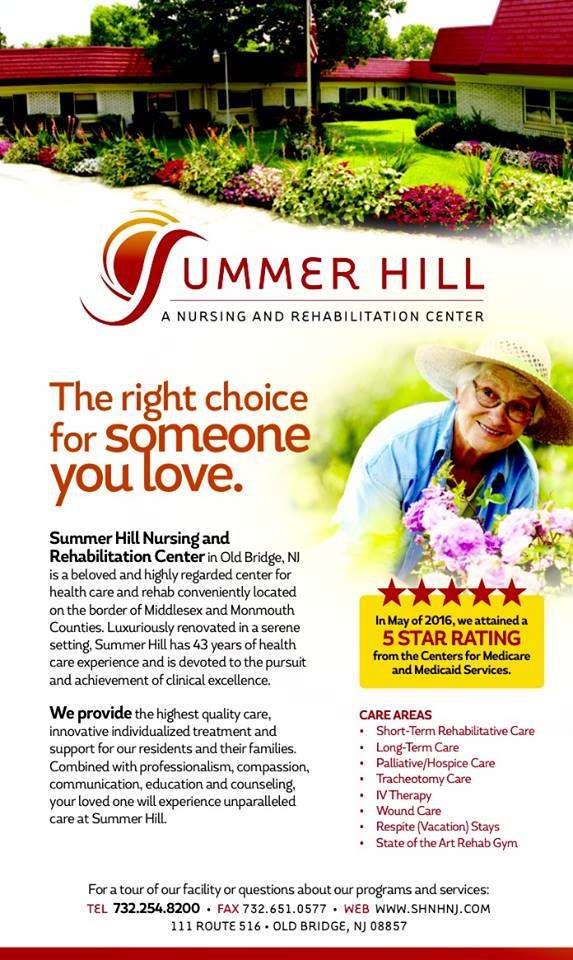 Summer Hill Nursing and Rehab Center | 111 County Rd 516, Old Bridge, NJ 08857, USA | Phone: (732) 254-8200