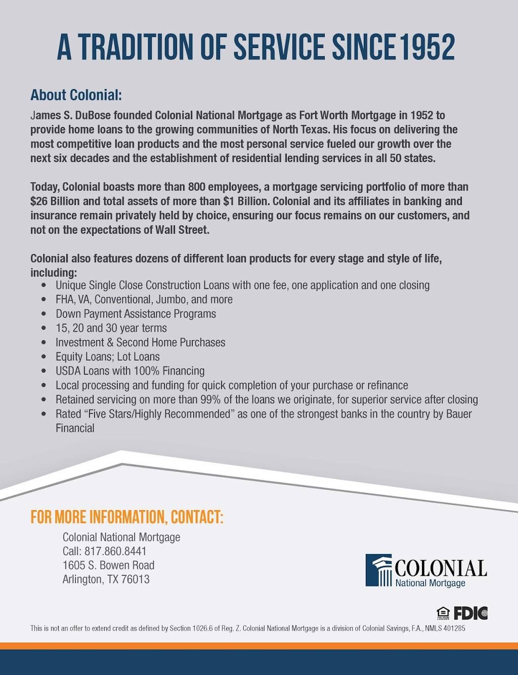 Colonial Banking | 1605 S Bowen Rd, Arlington, TX 76013, USA | Phone: (817) 860-7331