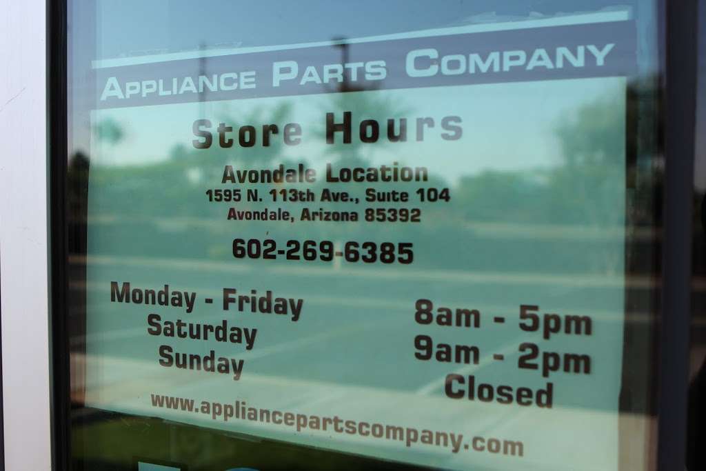 Appliance Parts Company | 1595 N 113th Ave, Avondale, AZ 85392, USA | Phone: (602) 269-6385