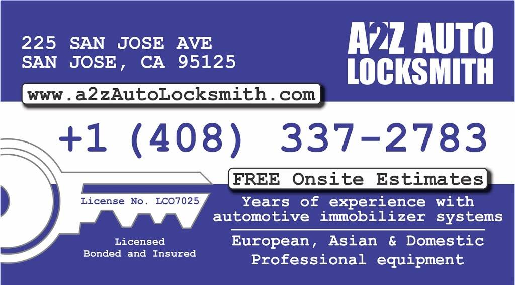 A2z Auto Locksmith | 225 San Jose Ave, San Jose, CA 95125, USA | Phone: (408) 337-2783