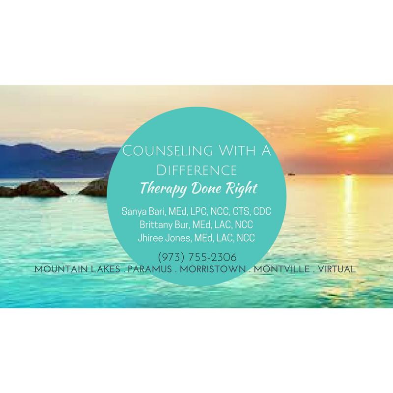 Counseling With A Difference, Bergen County, Sanya Bari LPC | 10 Forest Ave Suite 8, Paramus, NJ 07652, USA | Phone: (973) 755-2306