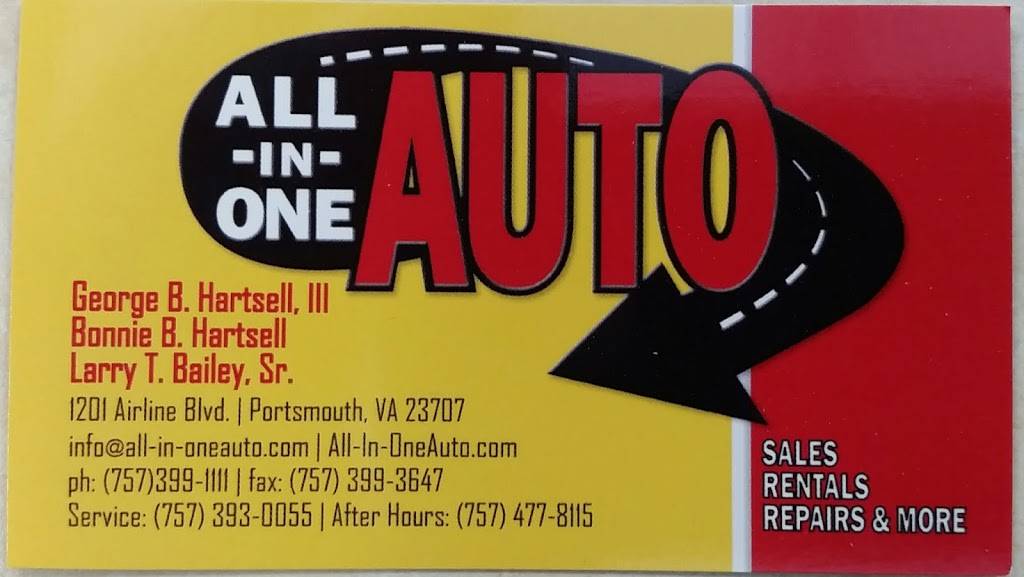 All-in-One Auto | 1201 Airline Blvd, Portsmouth, VA 23707, USA | Phone: (757) 399-1111