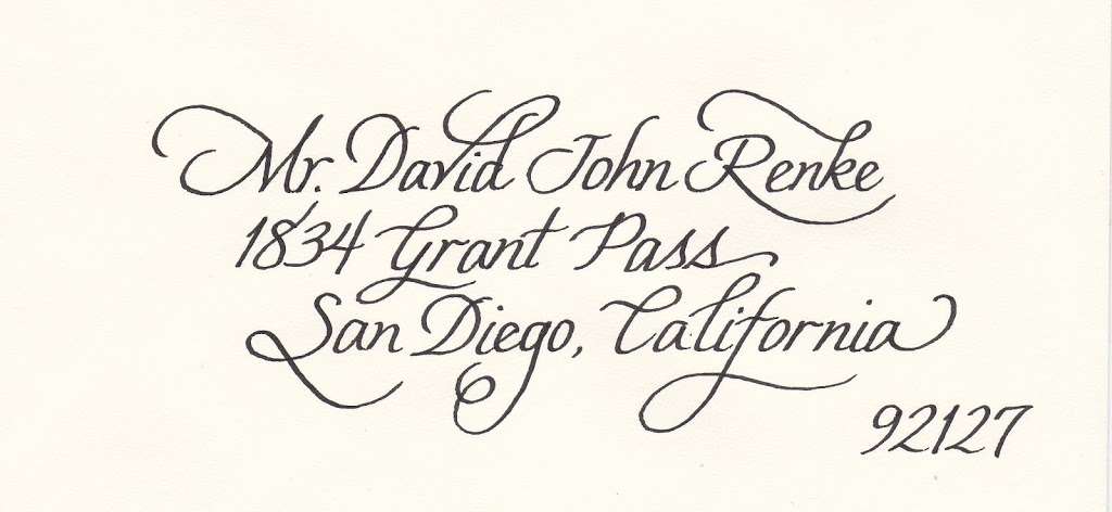 Calligraphy By Lisa | PO Box 179176, San Diego, CA 92177, USA | Phone: (858) 576-9115