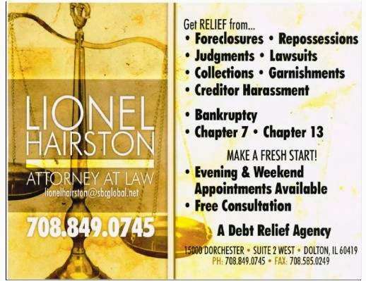 Lionel Hairston - Attorney At Law | 15000 Dorchester Ave, Dolton, IL 60419, USA | Phone: (708) 692-0123