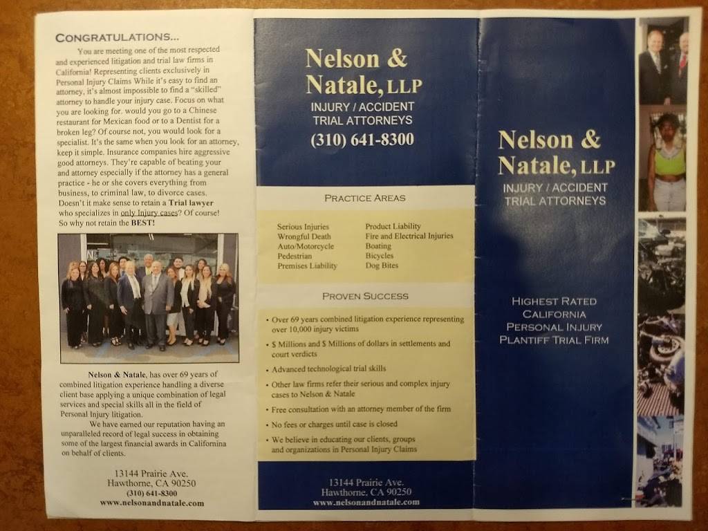 Nelson & Natale Injury/Accident Law | 13144 Prairie Ave, Hawthorne, CA 90250, USA | Phone: (310) 641-8300