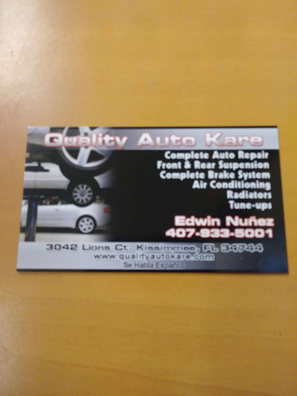 Quality Auto Kare | 3042 Lions Ct, Kissimmee, FL 34744, USA | Phone: (407) 933-5001