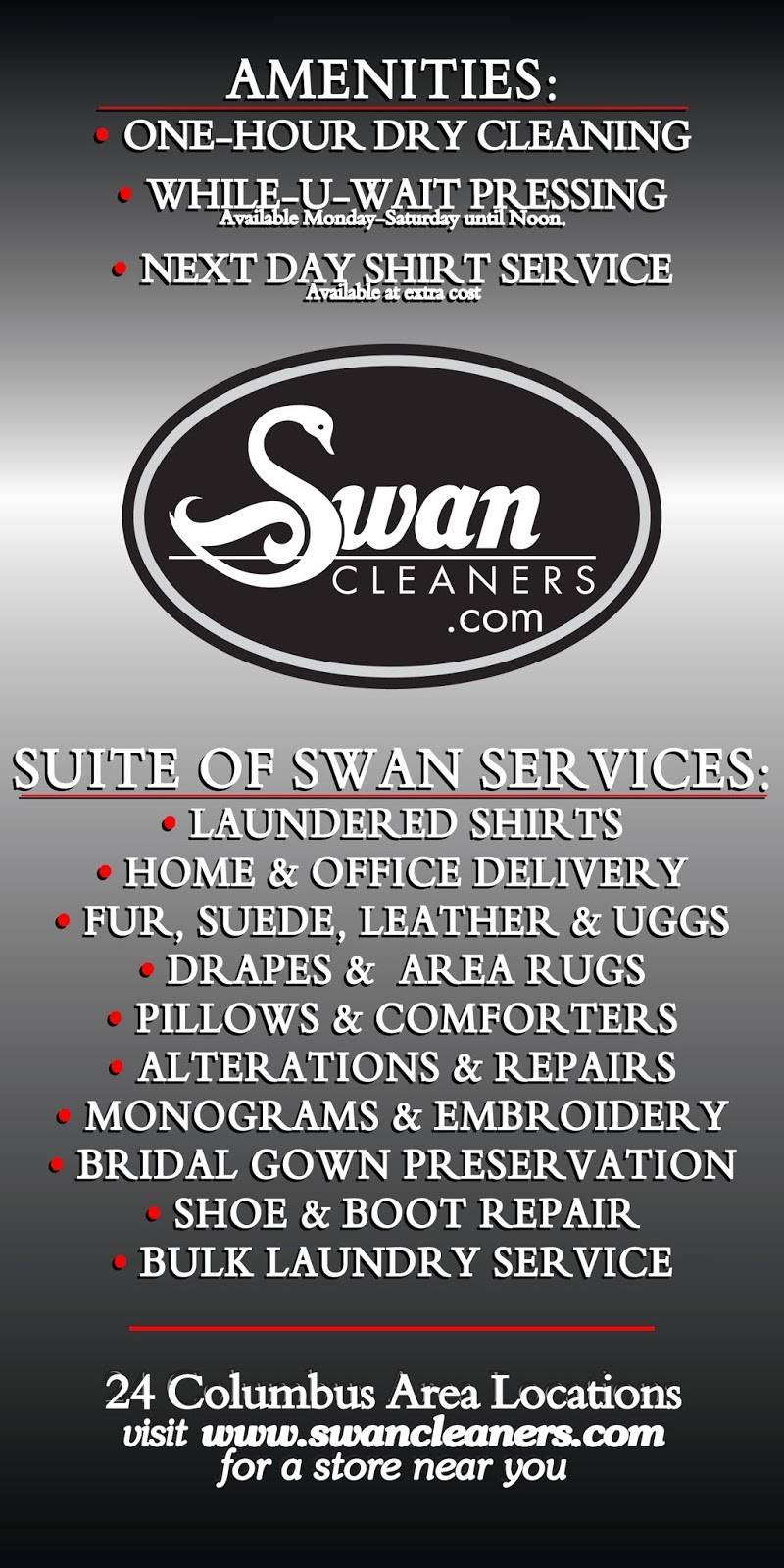 Swan Cleaners | 3106 Kingsdale Center, Columbus, OH 43221, USA | Phone: (614) 457-4598