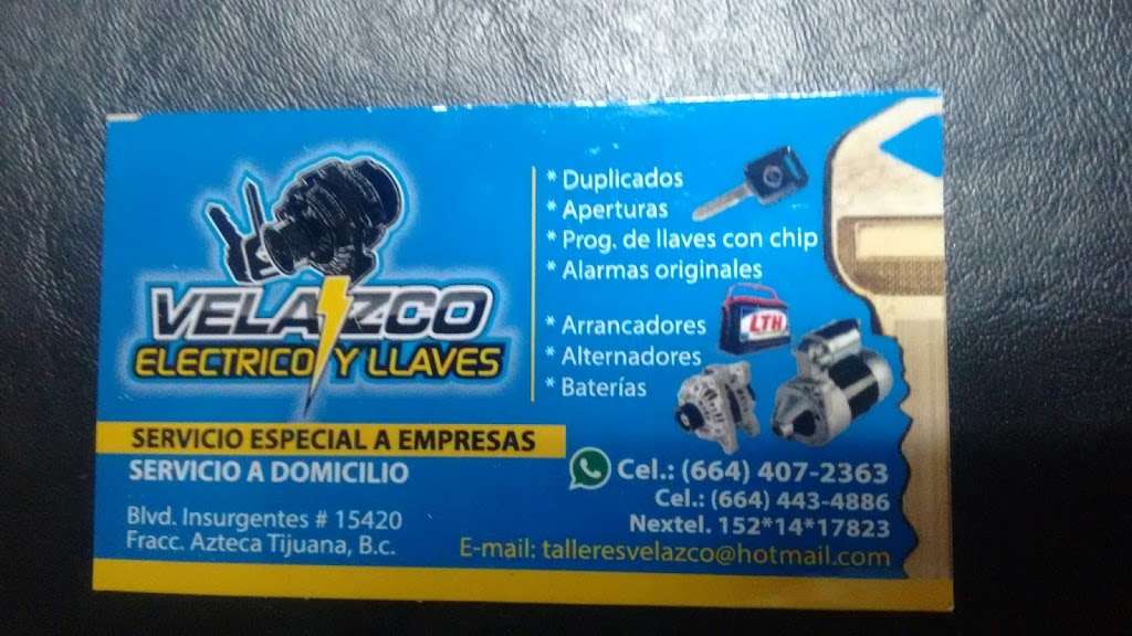 Electrico y llaves velazco | Av de los Insurgentes & Bonampak, Azteca, 22224 Tijuana, B.C., Mexico | Phone: 664 407 2363