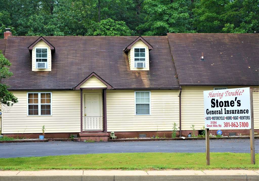 Stones General Insurance | 21394 Great Mills Rd, Lexington Park, MD 20653, USA | Phone: (301) 862-5100