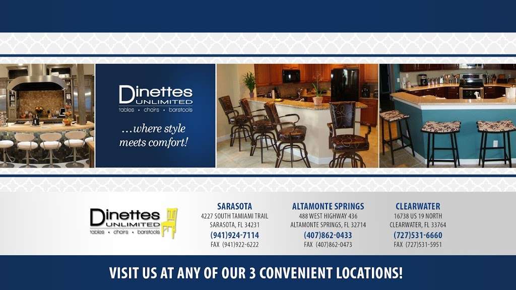Dinettes Unlimited | 488 FL-436, Altamonte Springs, FL 32714, USA | Phone: (407) 862-0433
