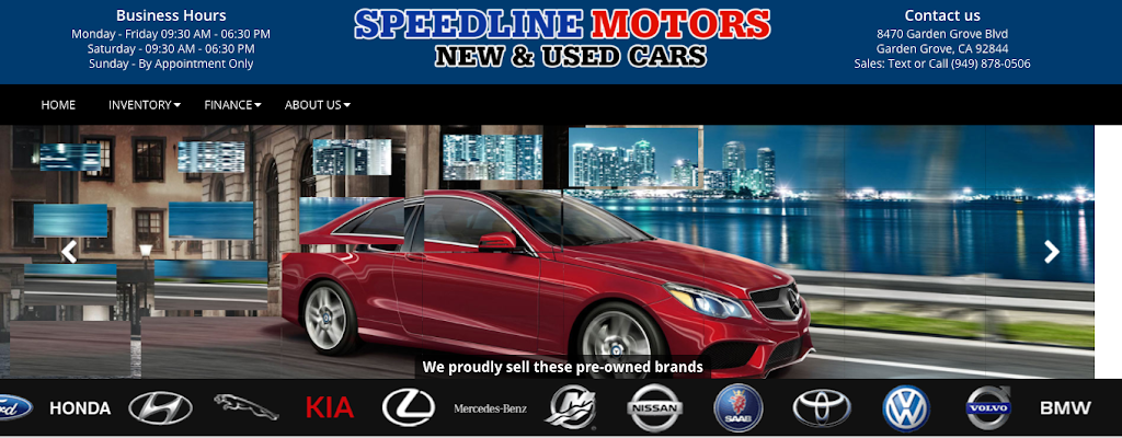 Speedline Motors inc | 8541 Garden Grove Blvd, Garden Grove, CA 92844, USA | Phone: (949) 878-0506