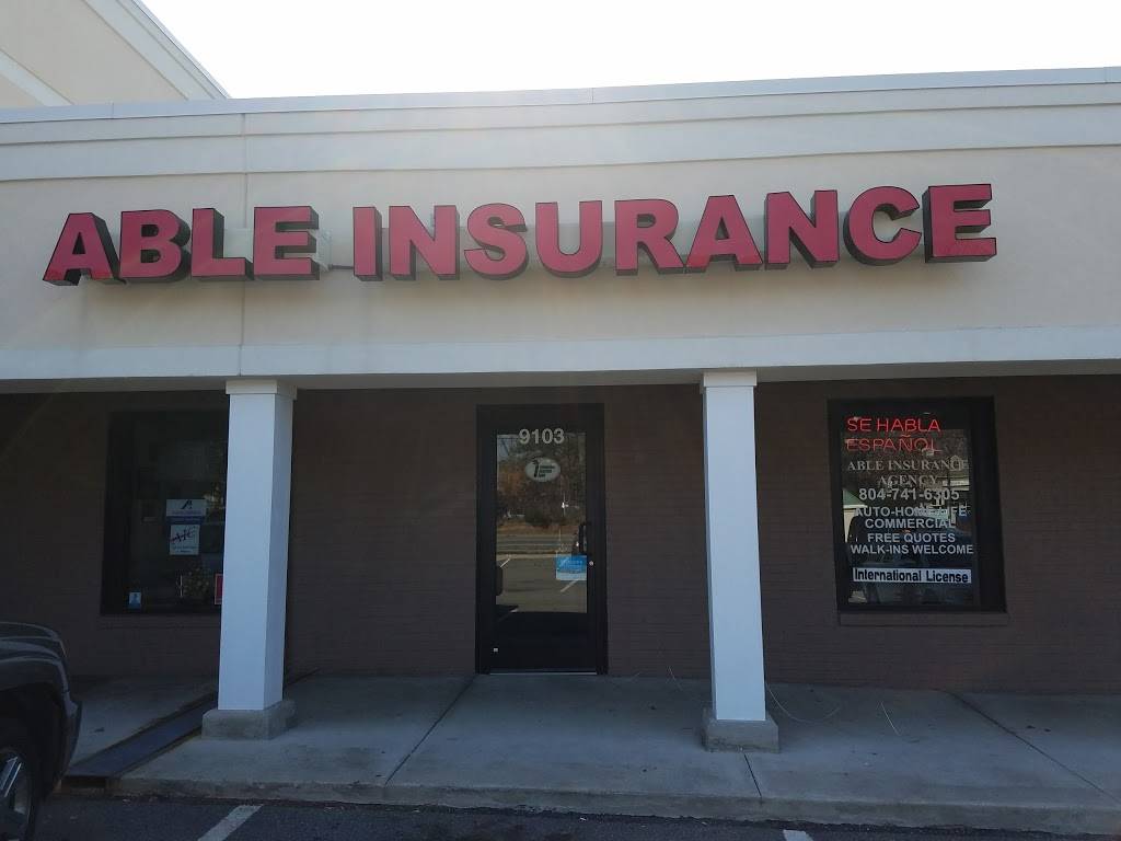 Able Insurance - Richmond | 9103 Quioccasin Rd, Richmond, VA 23229, USA | Phone: (804) 741-6305