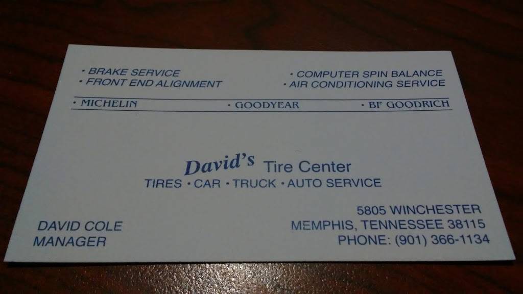 Davids Tire Center | 5805 Winchester Rd, Memphis, TN 38115, USA | Phone: (901) 366-1134