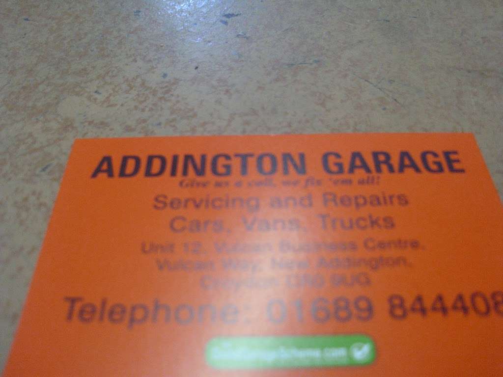Addington Garage | 12, Vulcan Business Centre, Vulcan Way, New Addington, Croydon CR0 9UG, UK | Phone: 01689 844408