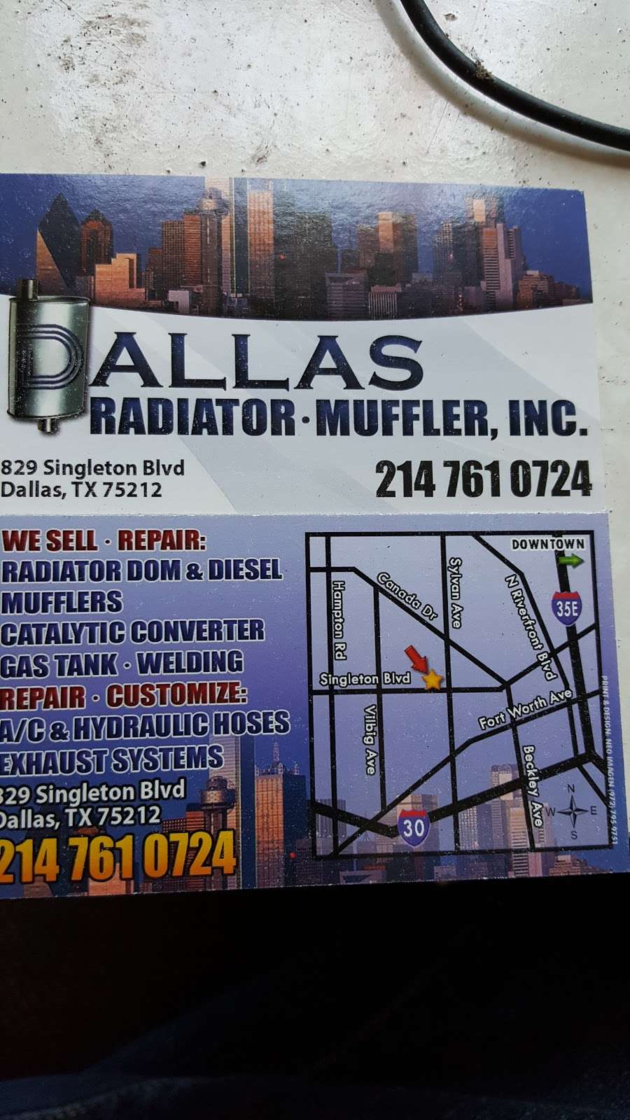 Dallas Radiator - Muffler Inc. | 829 Singleton Blvd, Dallas, TX 75212, USA | Phone: (214) 761-0724