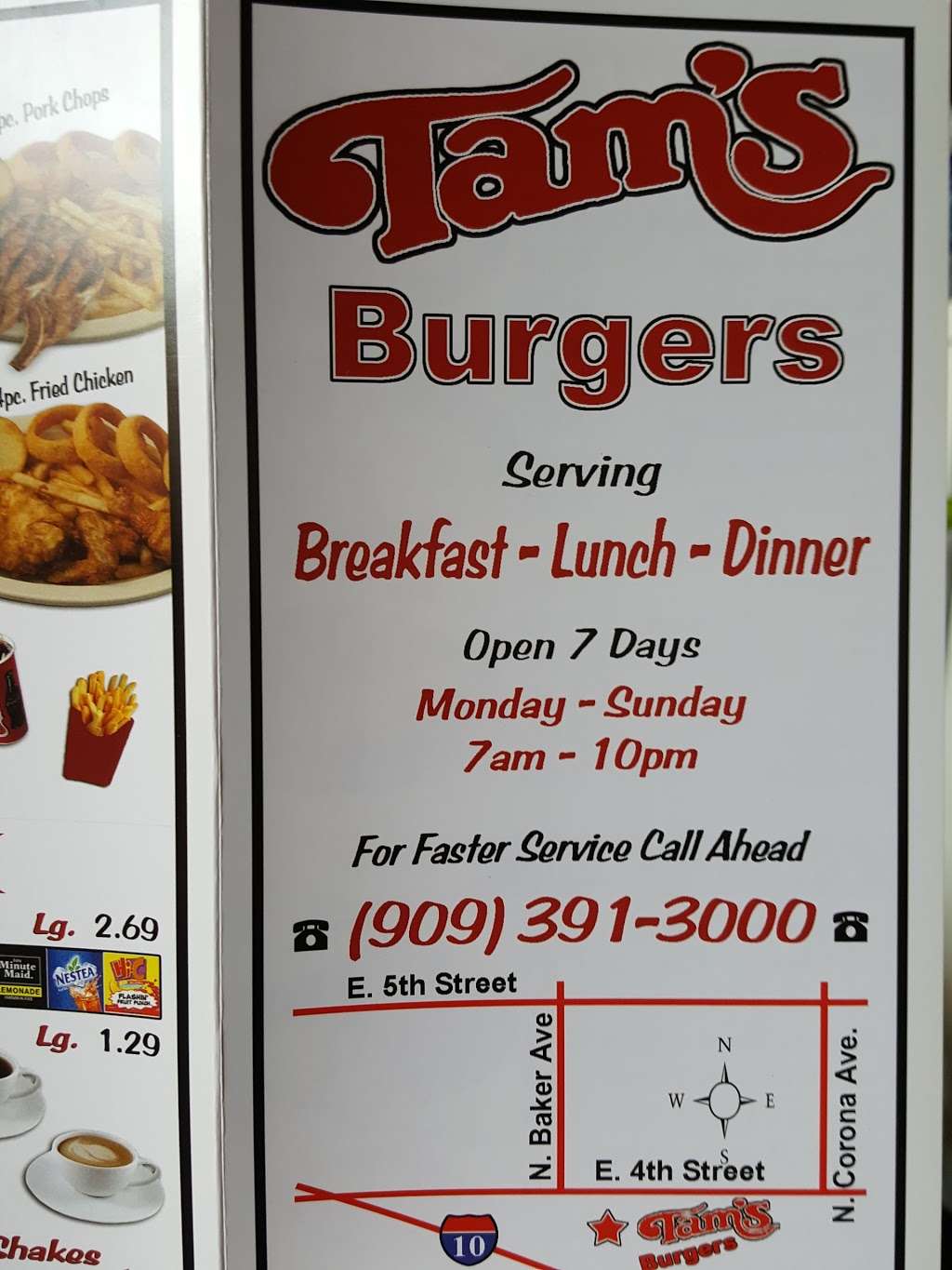 Tams Burgers | 1620 E 4th St, Ontario, CA 91764, USA | Phone: (909) 391-3000