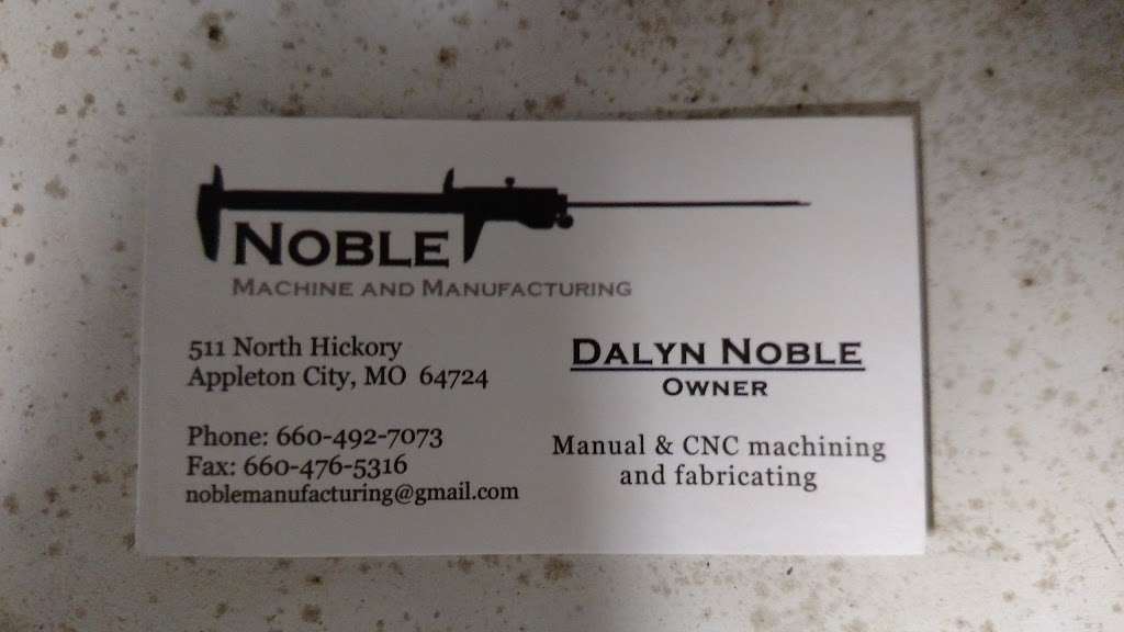 Noble Machine & Manufacturing | 511 N Hickory St, Appleton City, MO 64724, USA | Phone: (660) 492-7073