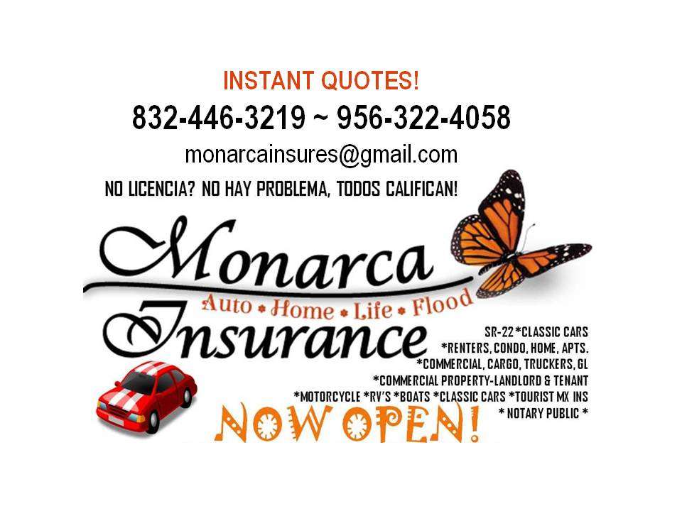 MONARCA INSURANCE | 12005 Veterans Memorial Dr ste c, Houston, TX 77067, USA | Phone: (832) 446-3219