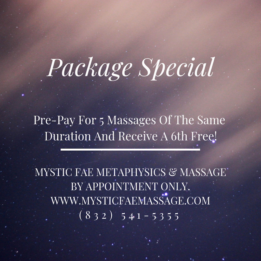 Mystic Fae Metaphysics & Massage | 4832 FM 2218 Rd Ste 108, Richmond, TX 77469, USA | Phone: (832) 541-5355