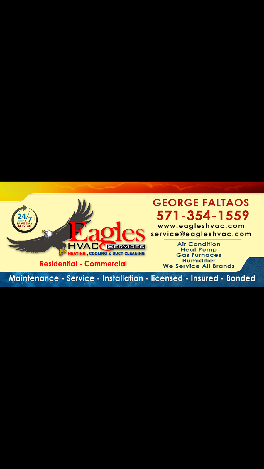 Eagles HVAC Services | 13540 Sierra Dr, Clifton, VA 20124, USA | Phone: (571) 354-1559