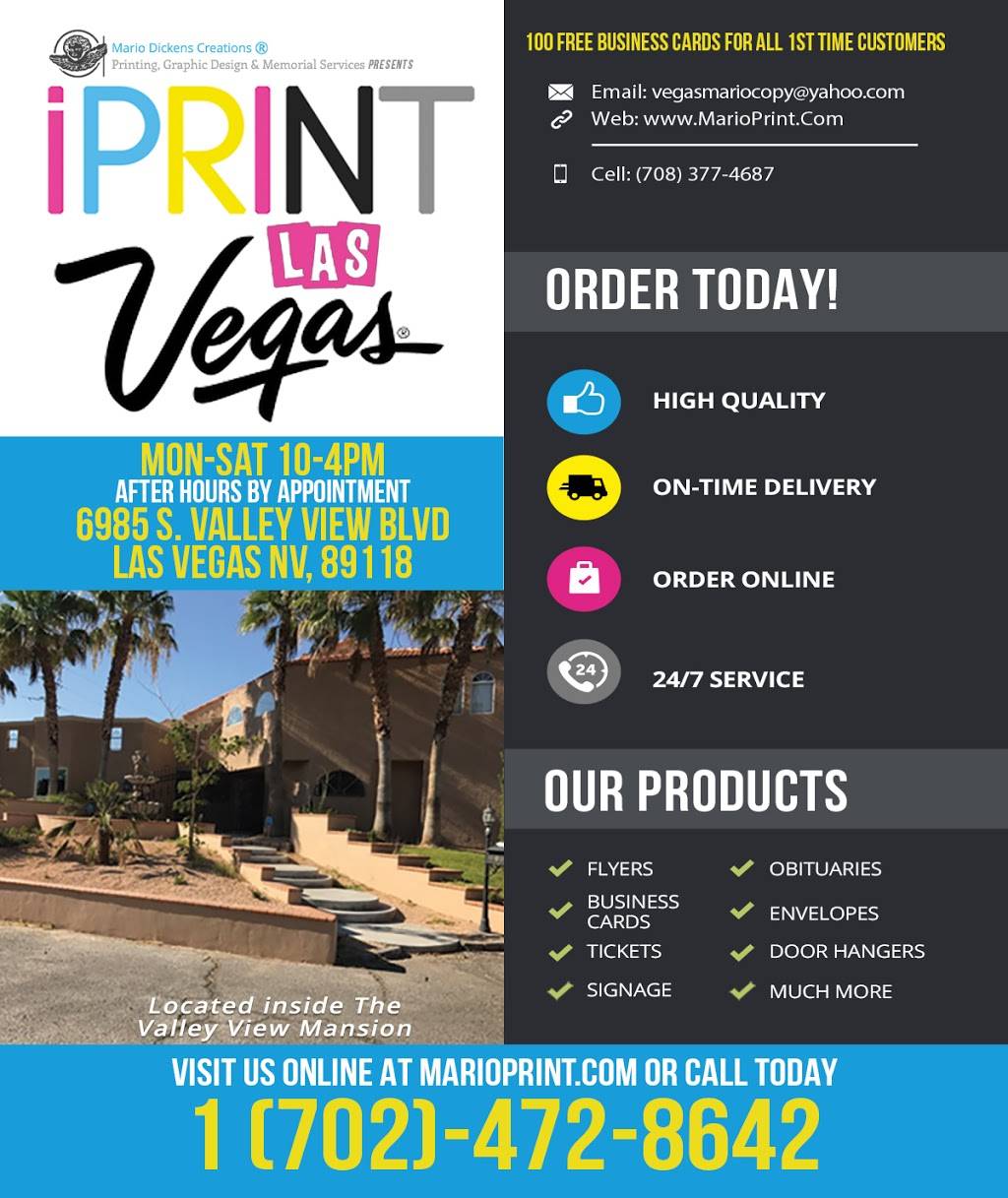 Iprint Las Vegas | 6985 S Valley View Blvd, Las Vegas, NV 89118, USA | Phone: (702) 472-8642