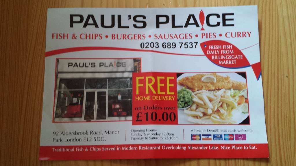 Pauls Plaice | 92 Aldersbrook Rd, London E12 5DG, UK | Phone: 07949 375262