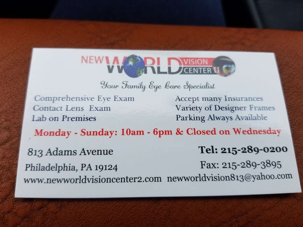 New World Vision Center II | 813 Adams Ave, Philadelphia, PA 19124, USA | Phone: (215) 289-0200