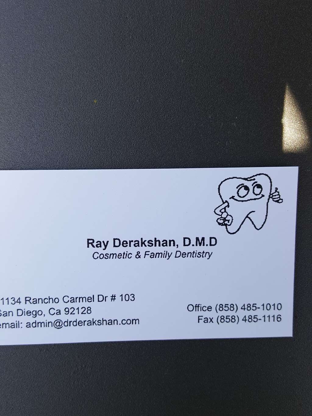 Dr. Ray Derakshan, DMD | 11134 Rancho Carmel Dr, San Diego, CA 92128, USA | Phone: (858) 485-1010