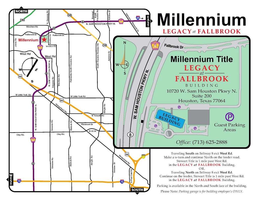 Millennium Title of Houston | 10720 West Sam Houston Pkwy N #200, Houston, TX 77064, USA | Phone: (713) 625-2888