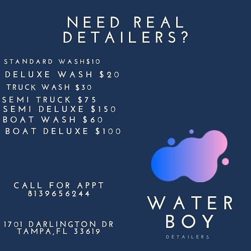 Waterboy Detailers | 1701 Darlington Dr, Tampa, FL 33619, USA | Phone: (813) 965-6244