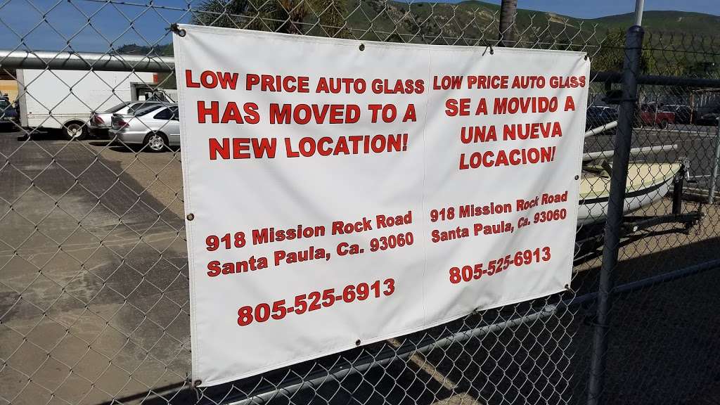 Low Price Auto Glass | 918 Mission Rock Rd, Santa Paula, CA 93060, USA | Phone: (805) 525-6913