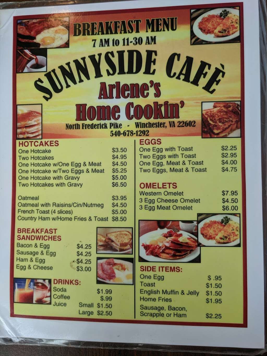 Sunnyside Cafe & Catering | 1317 N Frederick Pike, Winchester, VA 22603, USA | Phone: (540) 678-1292