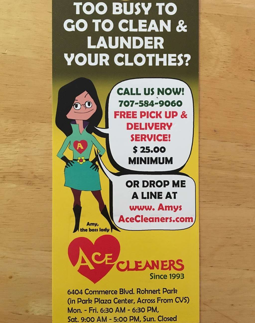 Ace Cleaners | 6404 Commerce Blvd, Rohnert Park, CA 94928, USA | Phone: (707) 584-9060