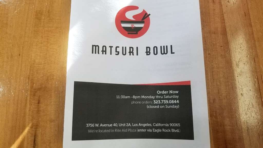 Matsuri Bowl | 3756 West Avenue 40th Ave suite 2a, Los Angeles, CA 90065, USA | Phone: (323) 739-0844