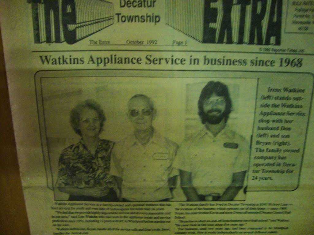 Watkins Appliance Service | 345 W Carlisle St #483, Mooresville, IN 46158, USA | Phone: (317) 856-4930