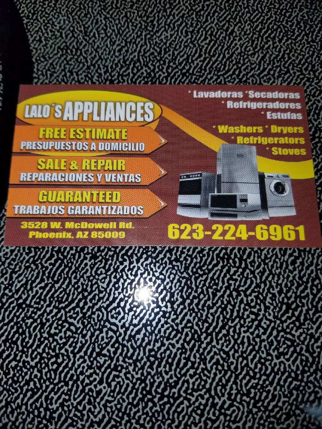 Lalos Appliances | Suite ·1, 3528 W McDowell Rd, Phoenix, AZ 85009, USA | Phone: (623) 224-6961