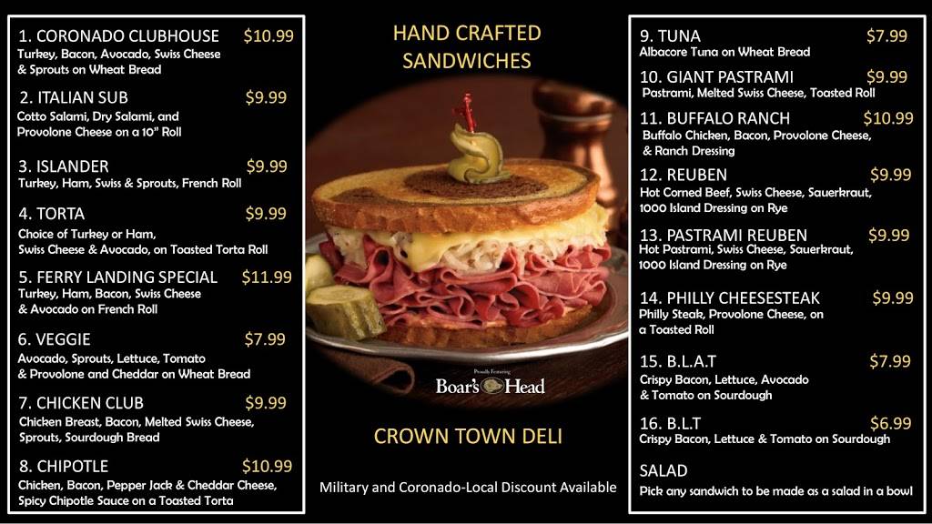 Crown Town Deli | 1201 1st St, Coronado, CA 92118, USA | Phone: (619) 675-0013