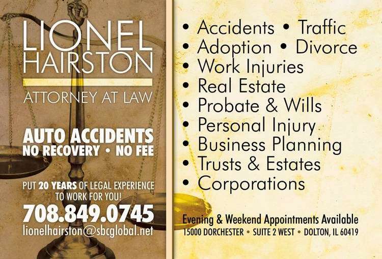 Lionel Hairston - Attorney At Law | 15000 Dorchester Ave, Dolton, IL 60419, USA | Phone: (708) 692-0123