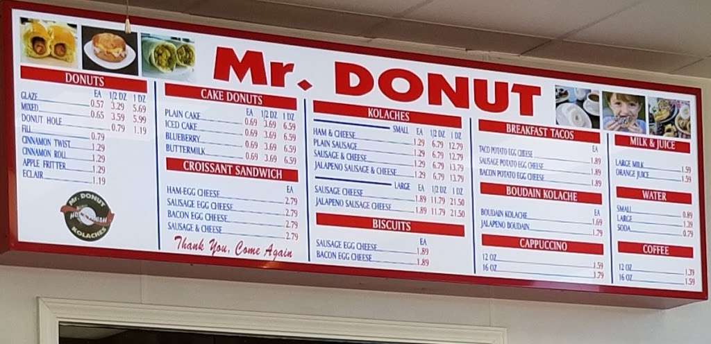 Mr Donuts and Kolaches | 11411 Windfern Rd suite 350, Houston, TX 77064, USA | Phone: (281) 890-5188